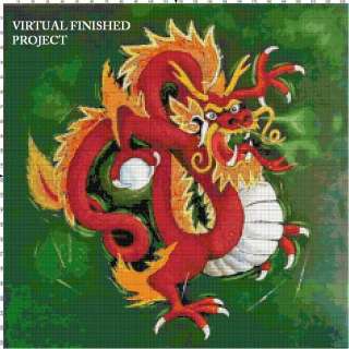 Chinese Dragon Cross Stitch Pattern Oriental TBB  