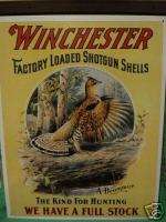 Tin Sign  Winchester Factory Loaded Shotgun Shells  