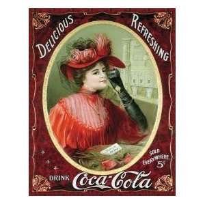  Best Quality  TIN SIGN COKE Victorian Red Dress Patio 