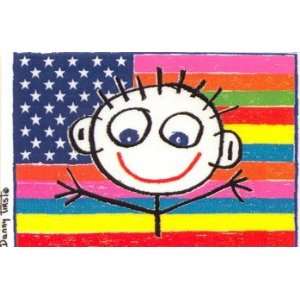 All American Flag, Patriotic Magnet, 3x2 
