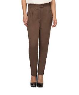 Mink (Brown) Flannel Peg Trousers  236584923  New Look