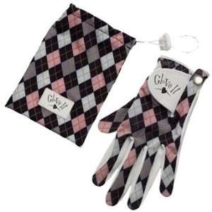 Glove It Pink and Grey Argyle Golf Glove (HandLeft,Size 