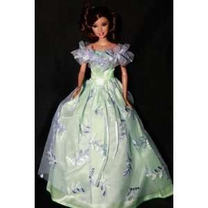 Elegant Green & Purple Party Gown, Handmade to Fit the Barbie Sized 