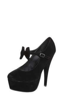  Footwear  High Heels  Amarah Black Platform Bow Front 