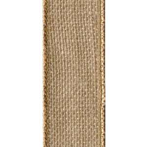 Offray Wired Edge Burlap Craft Ribbon, 1 1/2 Inch Wide by 