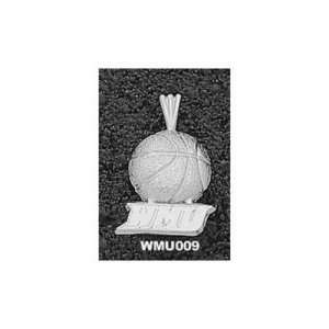  Western Michigan University WMU Basketball Pendant (Silver 