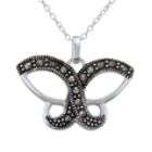   filigree butterfly design studded with shimmering marcasite stones