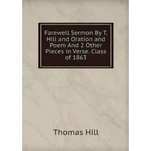  Farewell Sermon By T. Hill and Oration and Poem And 2 