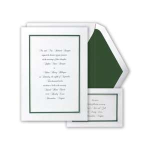   Green and Pearl Border Wedding Invitation