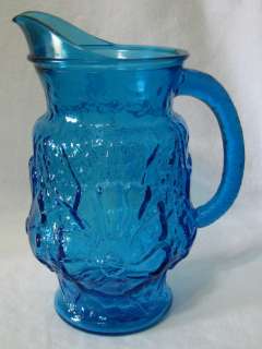 STRIKING VINTAGE BLUE GLASS PITCHER CIRCA 1960S  