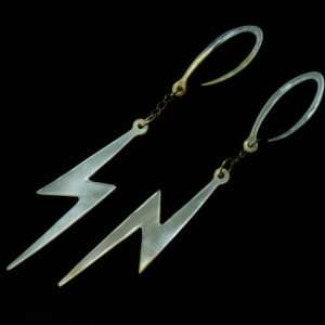 14 Gauge (1.6mm) High Voltage Natural Mother of Pearl Dangle Earrings