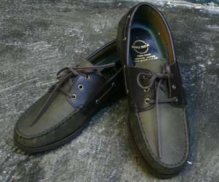 Premium Mens Genuine Leather Boat Shoes SS041 Khaki Sz.  