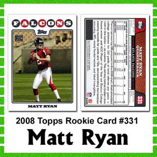   Falcons Rookie Card Topps Atlanta Falcons Matt Ryan Rookie Card