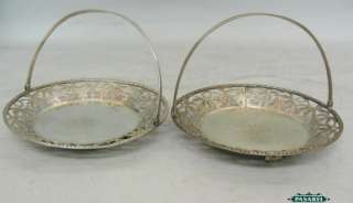 Pair Chinese Export Silver Pierced Bowls China Ca 1900  