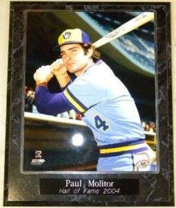Paul Molitor Hall Of Fame 2004 Brewers 10.5x13 Plaque  