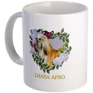  Lhasa Apso Valentine Heart Blonde Valentines day Mug by 