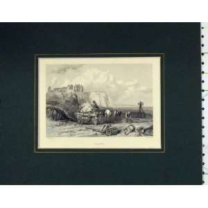   1840 Antique Print View Dieppe France Horse Cart Cooke