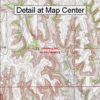   Topographic Quadrangle Map   Olsburg SW, Kansas (Folded/Waterproof