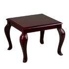 Office Star Products End Table with Queen Anne Style in Mahogany 