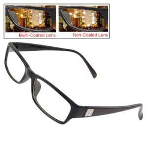   Black Plastic Frame Multi Coated Lens Plano Glasses Health & Personal