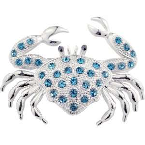  Turquoise Crab Austrian Crystal Blue Pin Brooch Jewelry