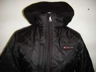 NWT TIMBERLAND Boys Quilted Field Jacket Fleece Lined w/ Hood MED 10 