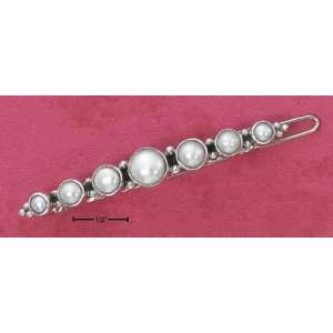  Sterling Silver Pearl Hair Clip with Seven Pearls Beauty