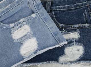 Vintage Destroyed Denim Shorts, LIGHT BLUE, UK 6,8,10  