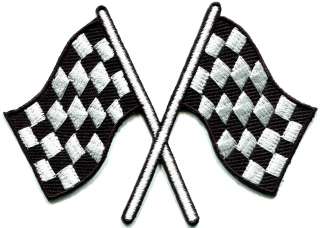 Checkered flag chequered auto car racing rockabilly applique iron on 