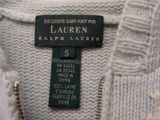 Ralph Lauren Hand Knit Lambswool Winter Scene Sleigh Horse Sweater Sz 