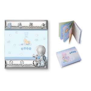 STERLING SILVER Picture Frame BABY BOY (5 x 7) + BOOKLET. Made in 
