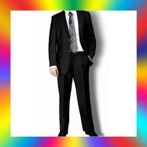 Angelo $395 Modern Cut 2 BT Jet Black Mens Dress Suit  