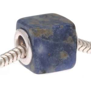  Gemstone Cube Bead Fits Pandora Blue Lapis Lazuli 11mm (1 
