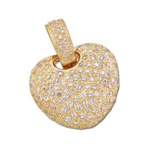  2 ct tw Pave Diamond Heart Pendant   2 CT TW Jewelry