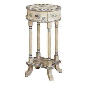   Accents 31000LT Blue Shores Round End Table, Off White