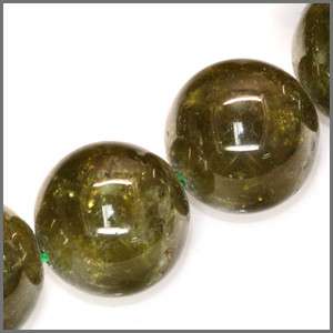10 Green Garnet Grossular Round Beads ap.14mm #67069  