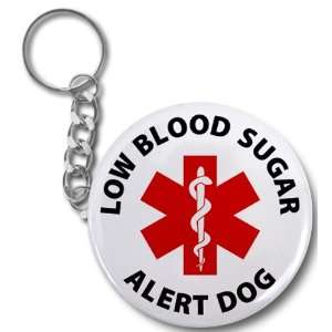   Blood Sugar Medical Alert 2.25 Button Style Key Chain 
