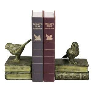 Sterling Home 60 2430 Pair of Bookends, Birds, Green, 9 