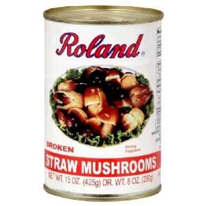 Roland, Straw Mushroom, 15.00 OZ (Pack of 12)  Grocery 