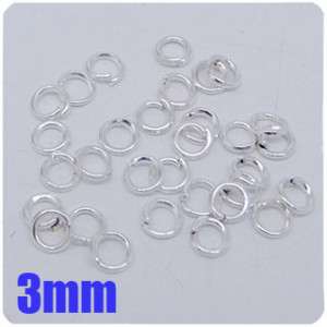 1000 Pcs Silver Plated Open Jump Rings Beads 3mm P088  