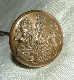 10 Brass British Royal Coat of Arms Button Hatpin L@@K  