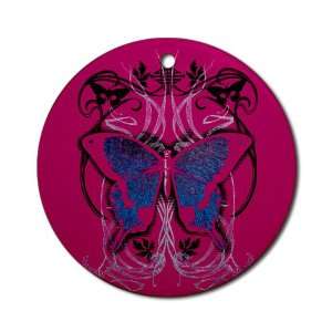  Ornament (Round) Goth Butterfly 