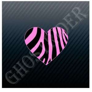  Pink Zebra Heart Trucks Sticker Decal 