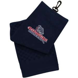 NCAA Gonzaga Bulldogs Navy Blue Embroidered Team Logo Tri Fold Golf 