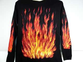 Longsleeve T Shirt,neu,Flammen,Feuer,Gr.L,Hell  