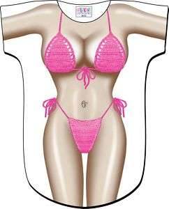 Pink Macrame Swimsuit Bikini Cover Up Tee T Shirt New  
