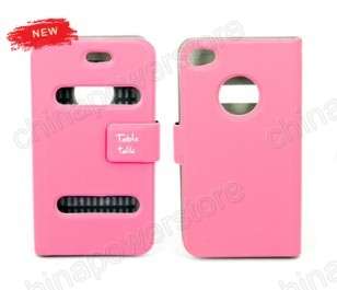   Table Talk Flip Leather Pouch Case Skin Cover for Apple iPhone 4 4G 4S