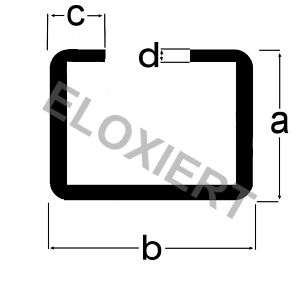 Alu C Profil 13,2x13,5x3,25x2mm ELOXIERT Aluminium 1m  