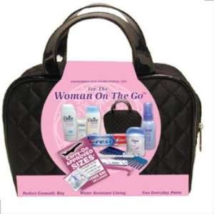  Womens Dove Quilted Hand Bag 10 Piece Travel Kit Case 