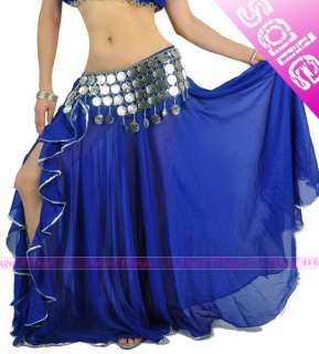 Belly Dance Costume Silver Edge Dance Skirt 8 colors  